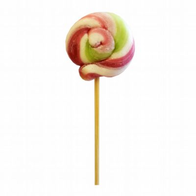 Lollipop with pieces of Raspberry, Mini round, 10g
