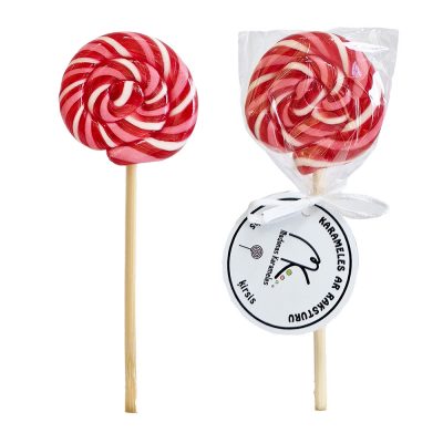 Karamele uz kociņa Ķirsis, Mini apaļa, 20g