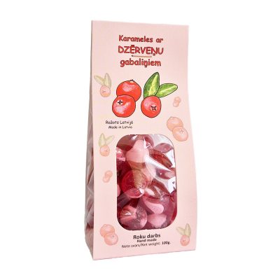 Karameles ar dzērveņu gabaliņiem