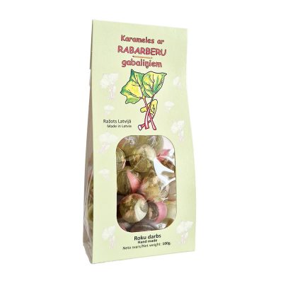 Karameles ar rabarberu gabaliņiem