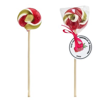 aramele uz kociņa ar Aveņu gabaliņiem, Mini apaļa, 10g