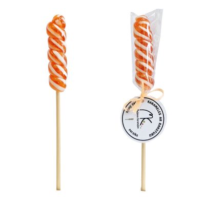 Karamele uz kociņa Persiks, Mini spirāle, 20g